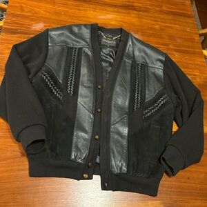 Maxini Collezione Leather and Suede Men's Cardigan Jacket M